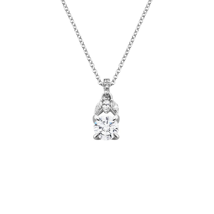 Platinum Nightingale Diamond Pendant, top view
