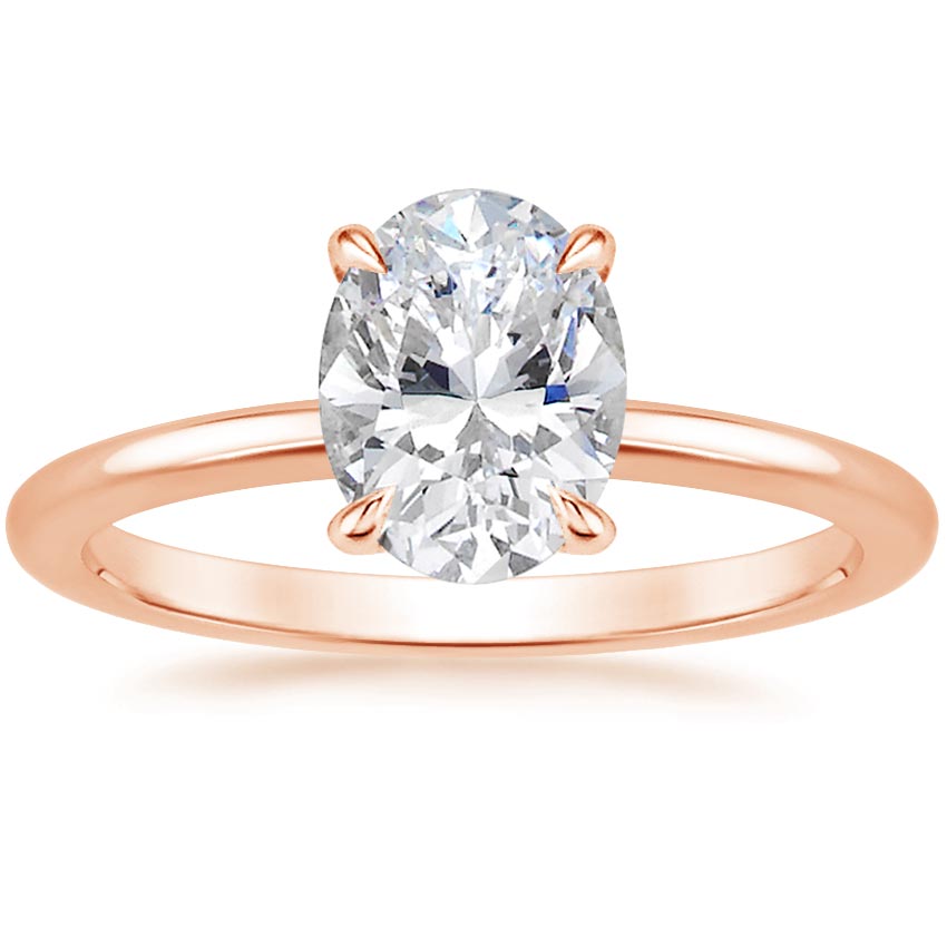 14K Rose Gold Everly Diamond Ring, large top view