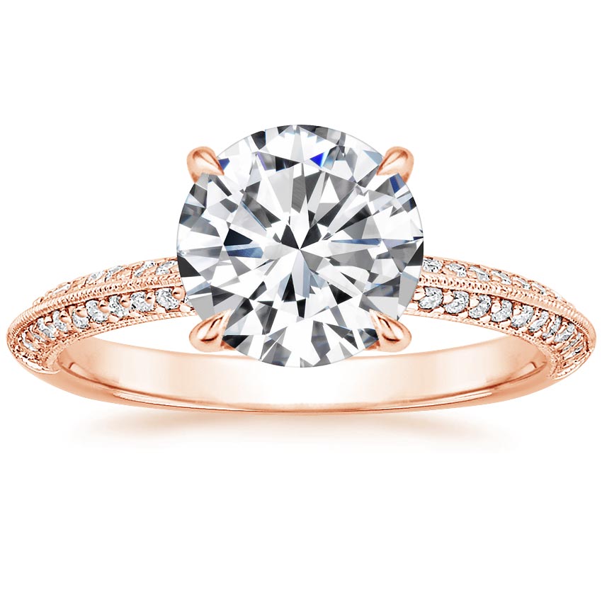 14K Rose Gold Callista Diamond Ring, large top view