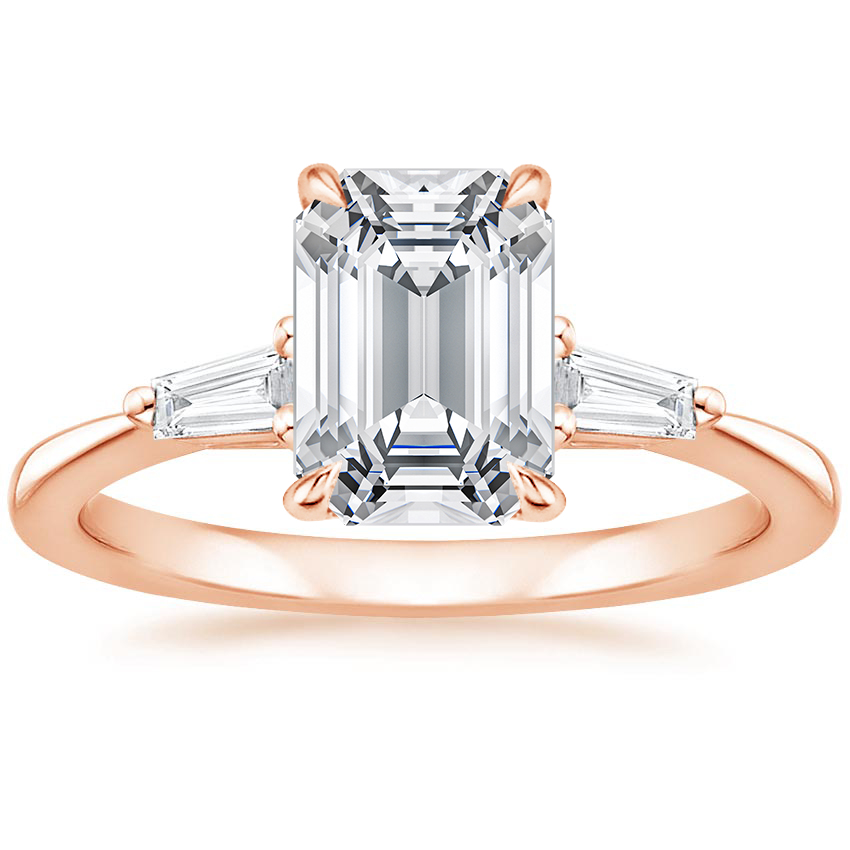14K Rose Gold Quinn Diamond Ring, large top view