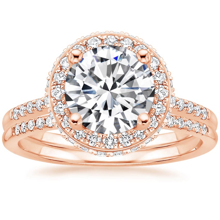 14K Rose Gold Audra Diamond Ring with Whisper Diamond Ring (1/10 ct. tw.)