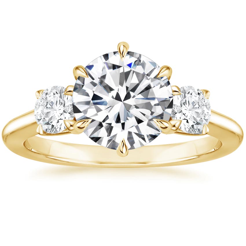 18K Yellow Gold Three Stone Catalina Diamond Ring (1/2 ct. tw.), large top view