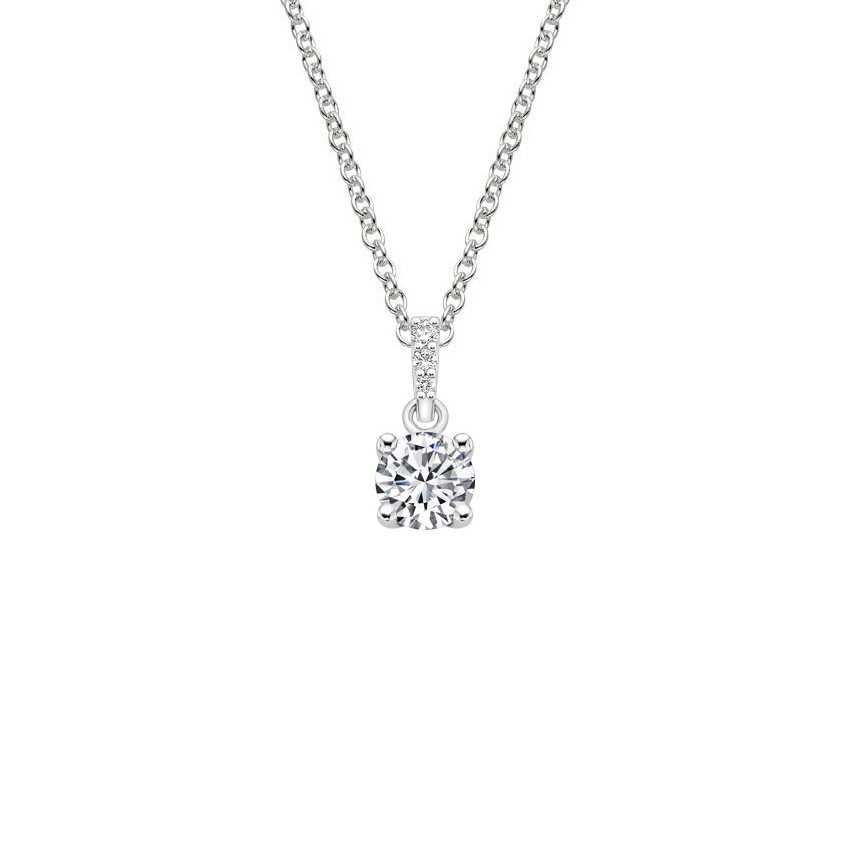 Diamond Bail Pendant in 18K White Gold 