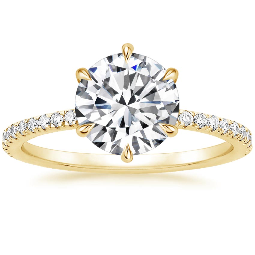 18K Yellow Gold Six Prong Luxe Viviana Diamond Ring (1/3 ct. tw.), large top view