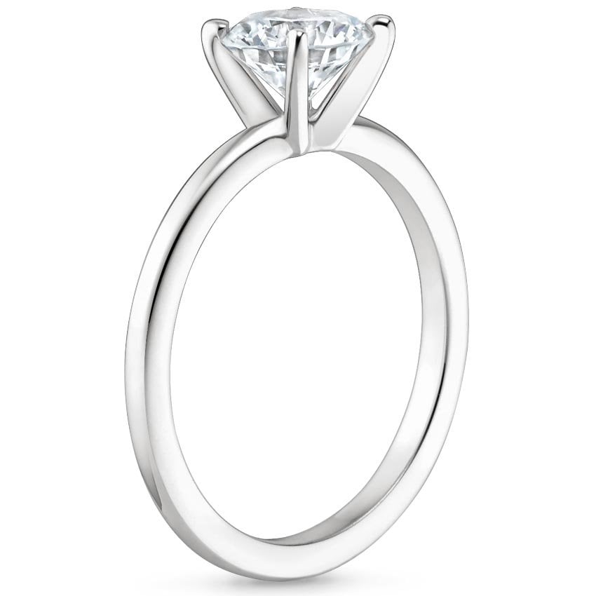 Platinum Four-Prong Petite Comfort Fit Ring, large side view