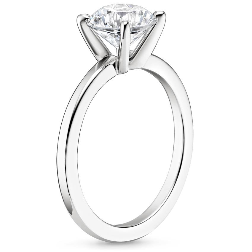 18K White Gold Petite Quattro Solitaire Ring, large side view