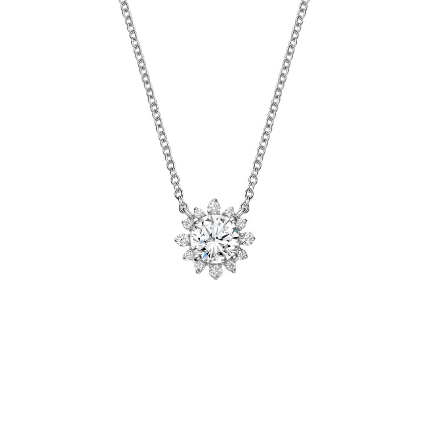 18K White Gold Arabella Diamond Pendant, top view