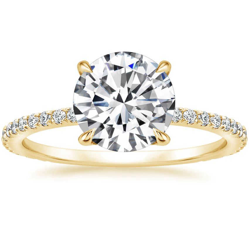 18K Yellow Gold Demi Diamond Ring with Sapphire Accents (1/4 ct. tw.), large top view