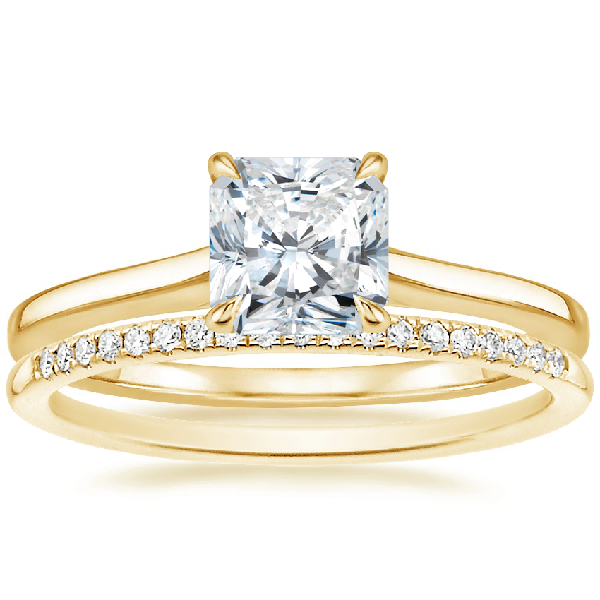 18K Yellow Gold Provence Ring with Whisper Diamond Ring (1/10 ct. tw.)