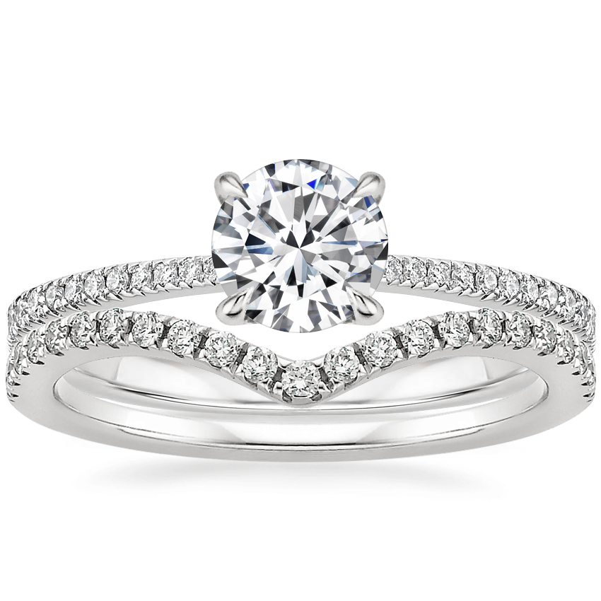 Platinum Luxe Everly Diamond Ring (1/3 ct. tw.) with Flair Diamond Ring (1/6 ct. tw.)