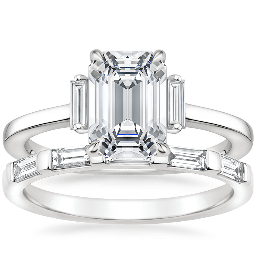 Platinum Piper Diamond Ring with Lane Diamond Ring (1/3 ct. tw.)
