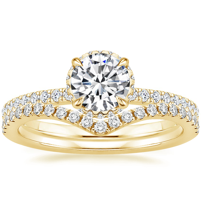 18K Yellow Gold Gala Diamond Ring with Flair Diamond Ring (1/6 ct. tw.)