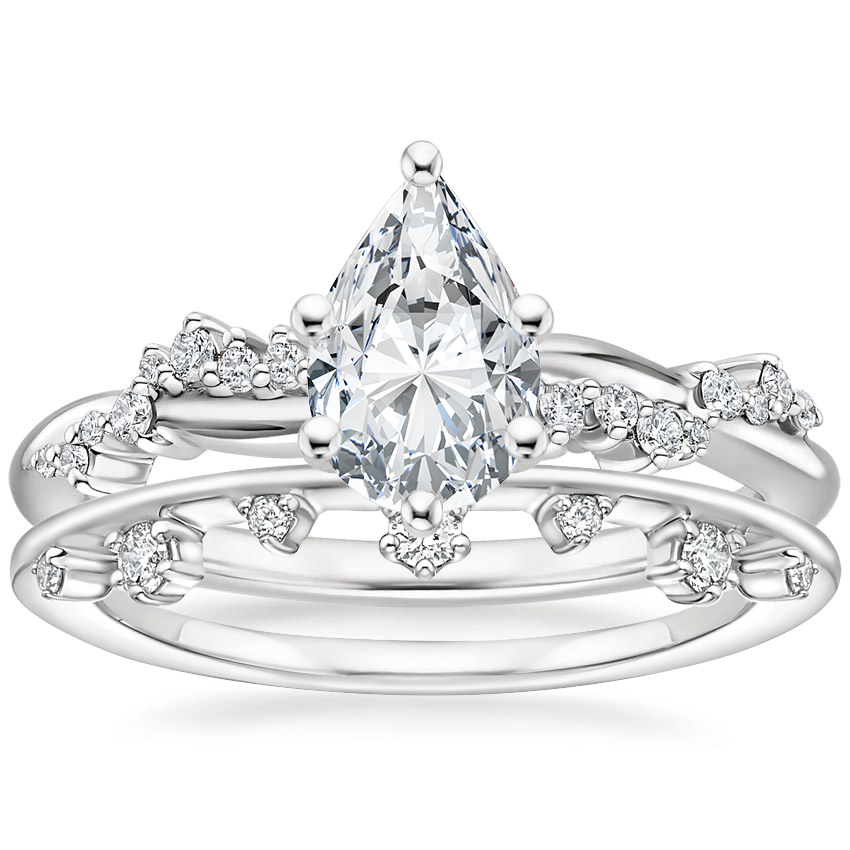 Platinum Pirouette Diamond Ring with Leilani Diamond Ring