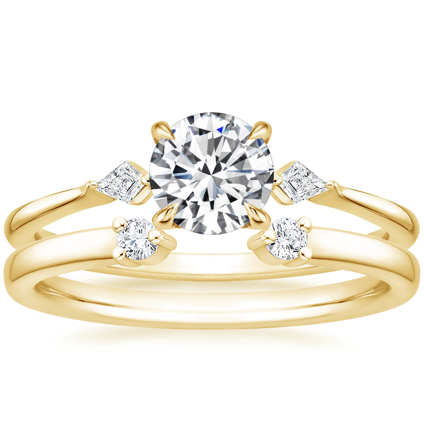 18K Yellow Gold Cometa Diamond Ring with Wren Diamond Open Ring