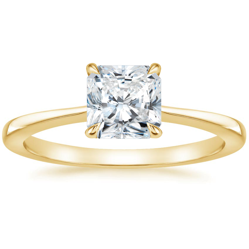 18K Yellow Gold Elle Solitaire Ring, large top view
