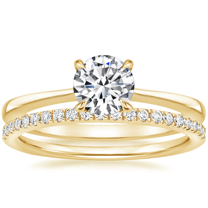 18K Yellow Gold Elle Diamond Ring with Ballad Diamond Ring (1/6 ct. tw.)