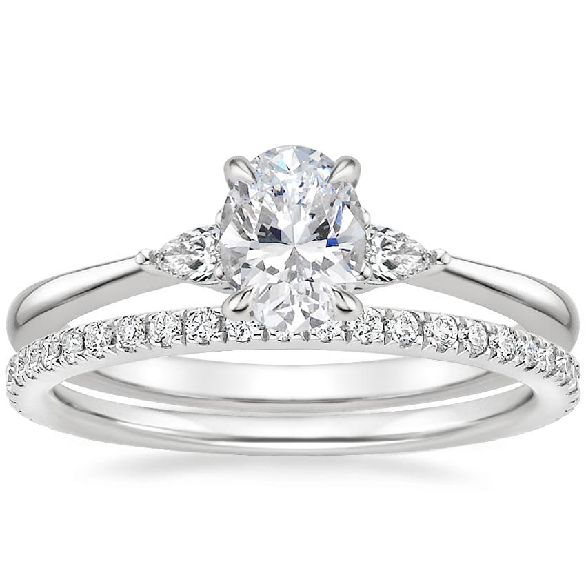 18K White Gold Aria Diamond Ring with Luxe Ballad Diamond Ring (1/4 ct. tw.)