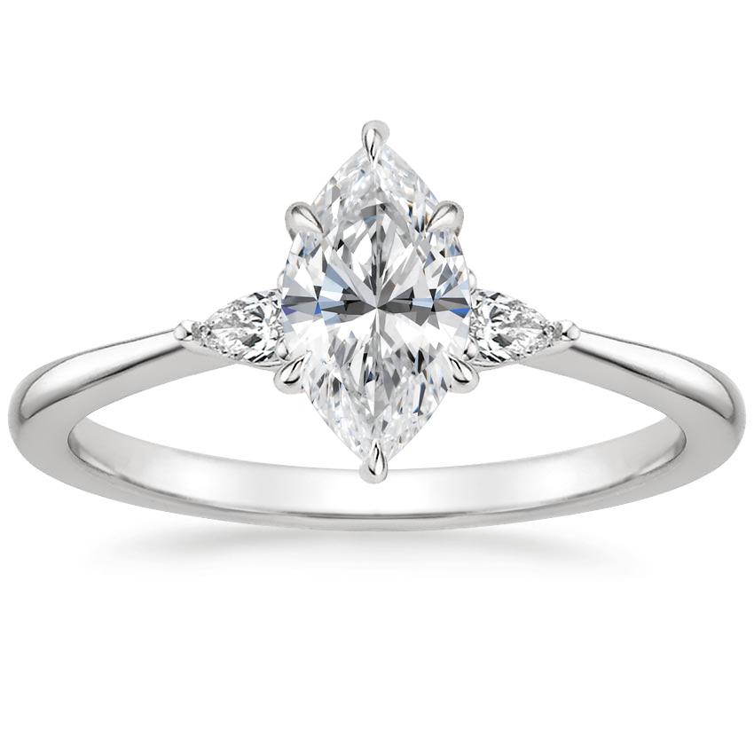 18K White Gold Aria Three Stone Diamond Ring (1/10 ct. tw.), large top view
