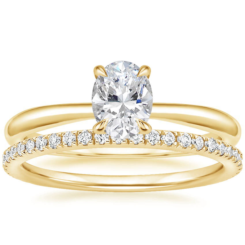 14K Yellow Gold Freesia Ring with Luxe Ballad Diamond Ring (1/4 ct. tw.)