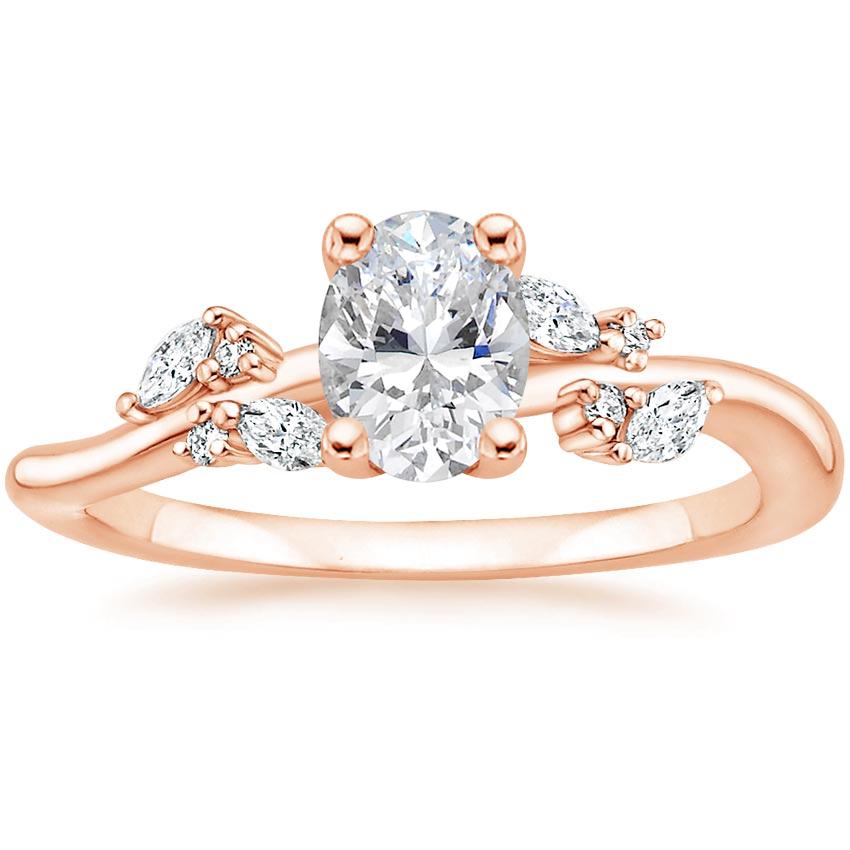 14K Rose Gold Arden Diamond Ring, large top view