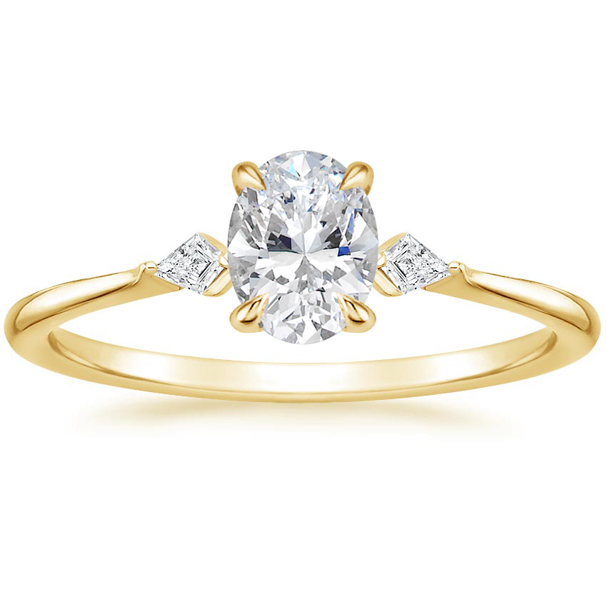 18K Yellow Gold Cometa Diamond Ring, large top view