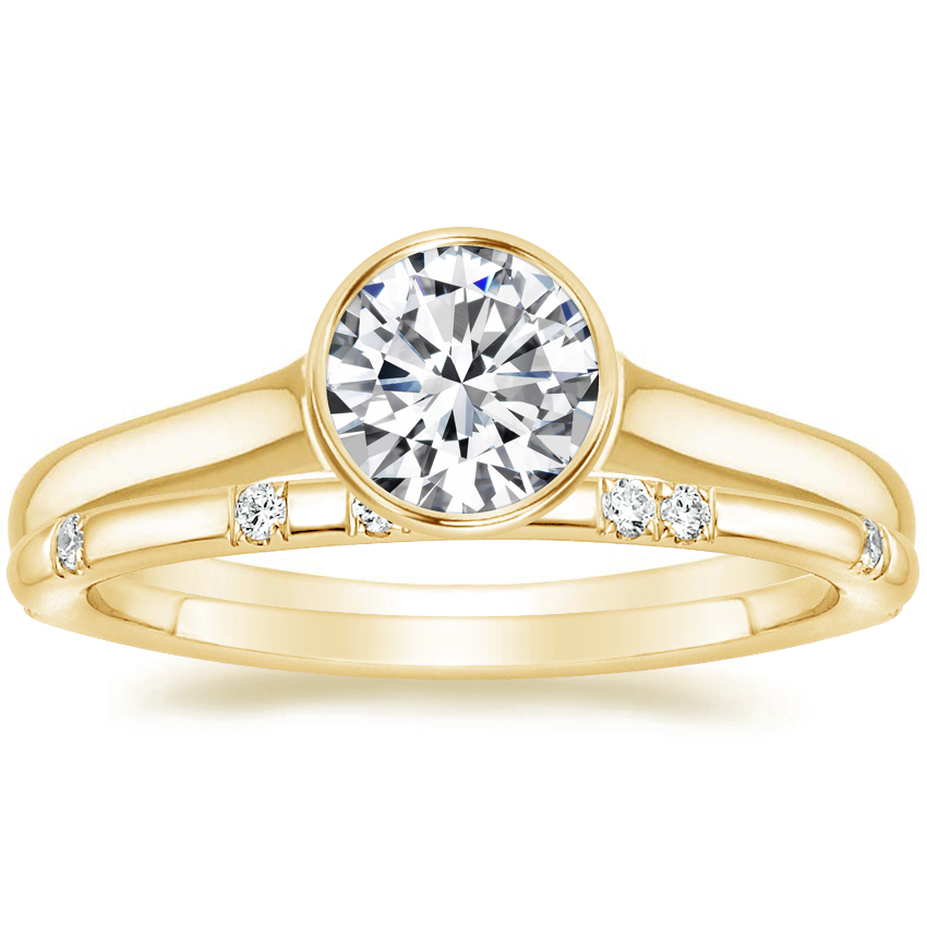 18K Yellow Gold Luna Ring with Astra Diamond Ring