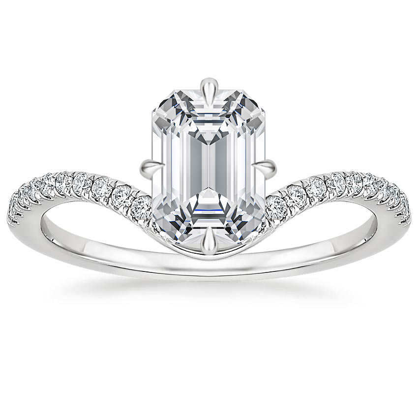 18K White Gold Stanza Diamond Ring, large top view