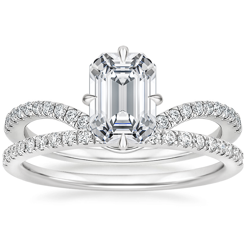 18K White Gold Stanza Diamond Ring with Ballad Diamond Ring (1/6 ct. tw.)