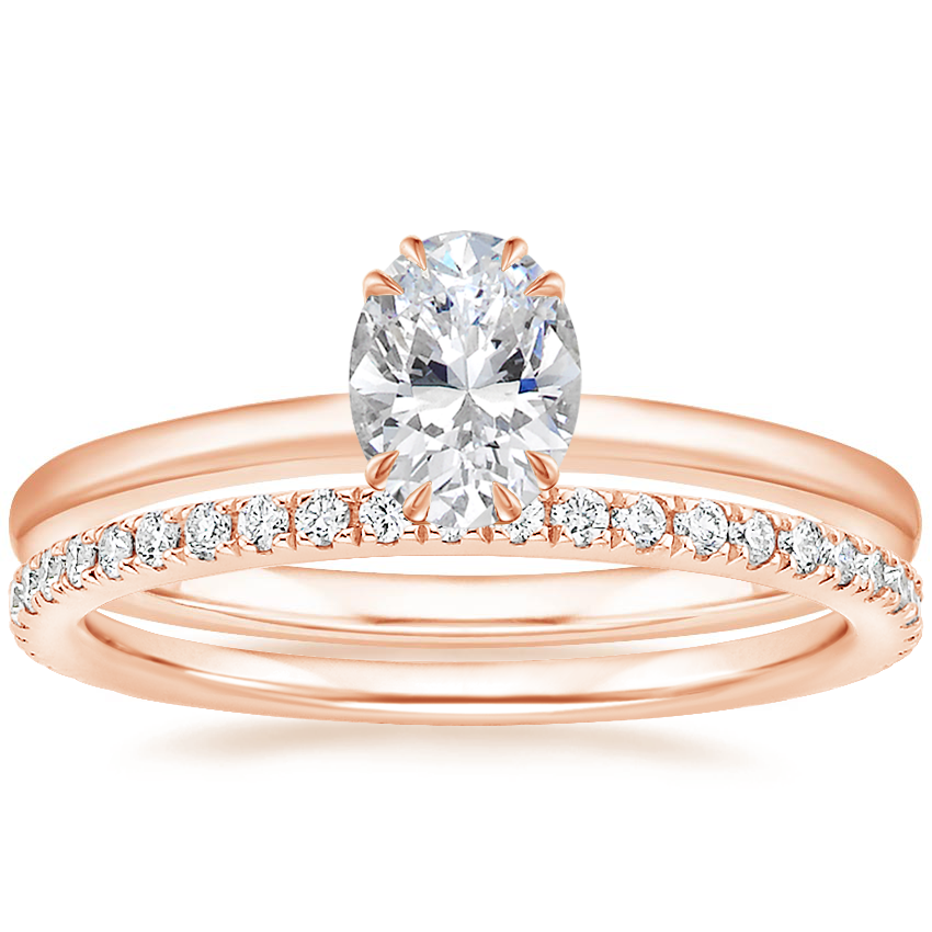 14K Rose Gold Sora Diamond Ring with Luxe Ballad Diamond Ring (1/4 ct. tw.)