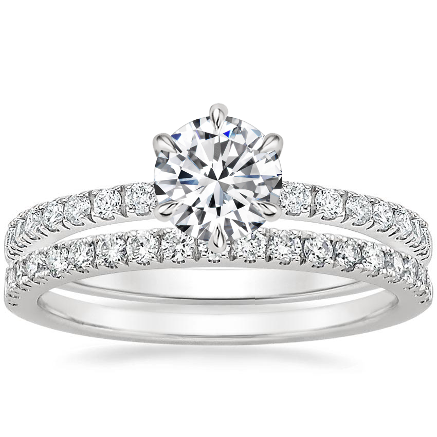 Platinum Bliss Diamond Ring (1/6 ct. tw.) with Bliss Diamond Ring (1/5 ct. tw.)