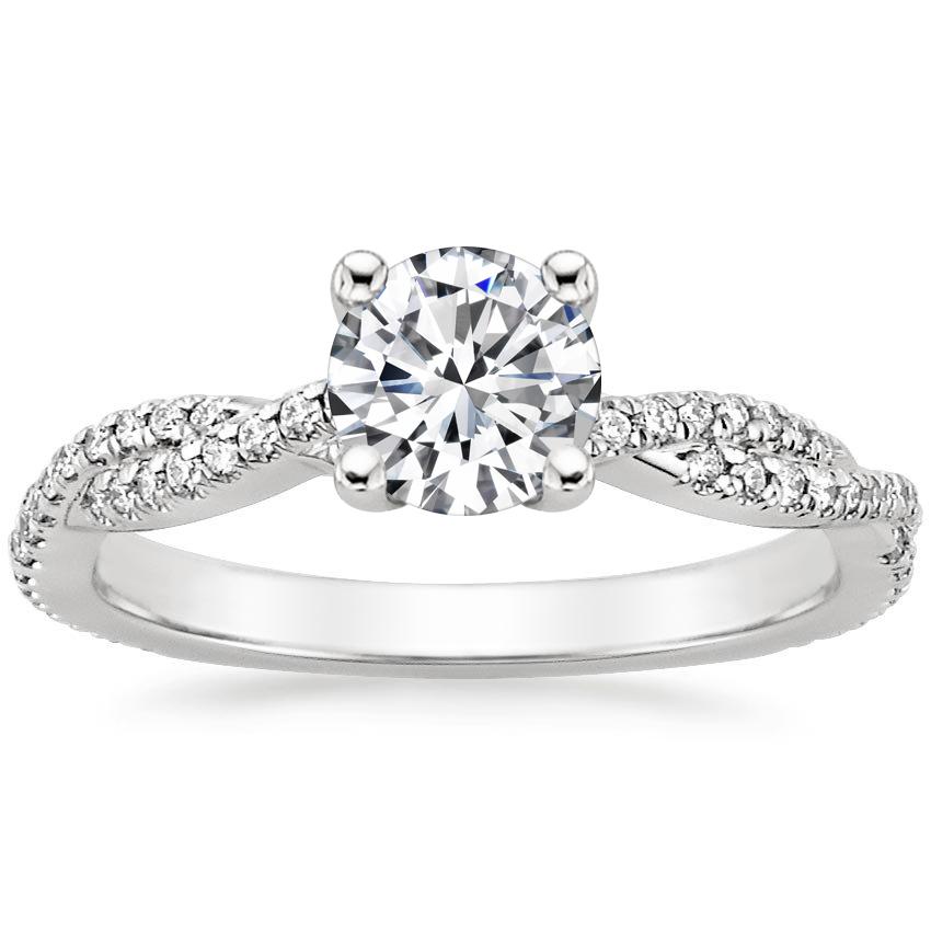 18K White Gold Petite Luxe Twisted Vine Diamond Ring (1/4 ct. tw.), large top view