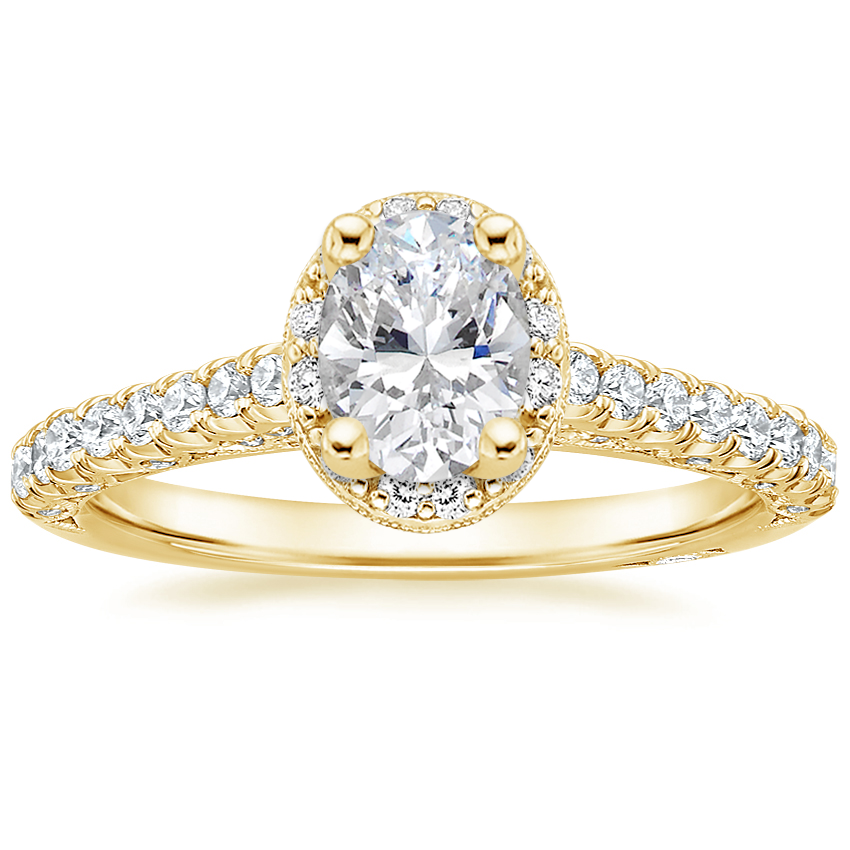 Platinum Tacori Petite Crescent Classic Bloom Diamond Ring