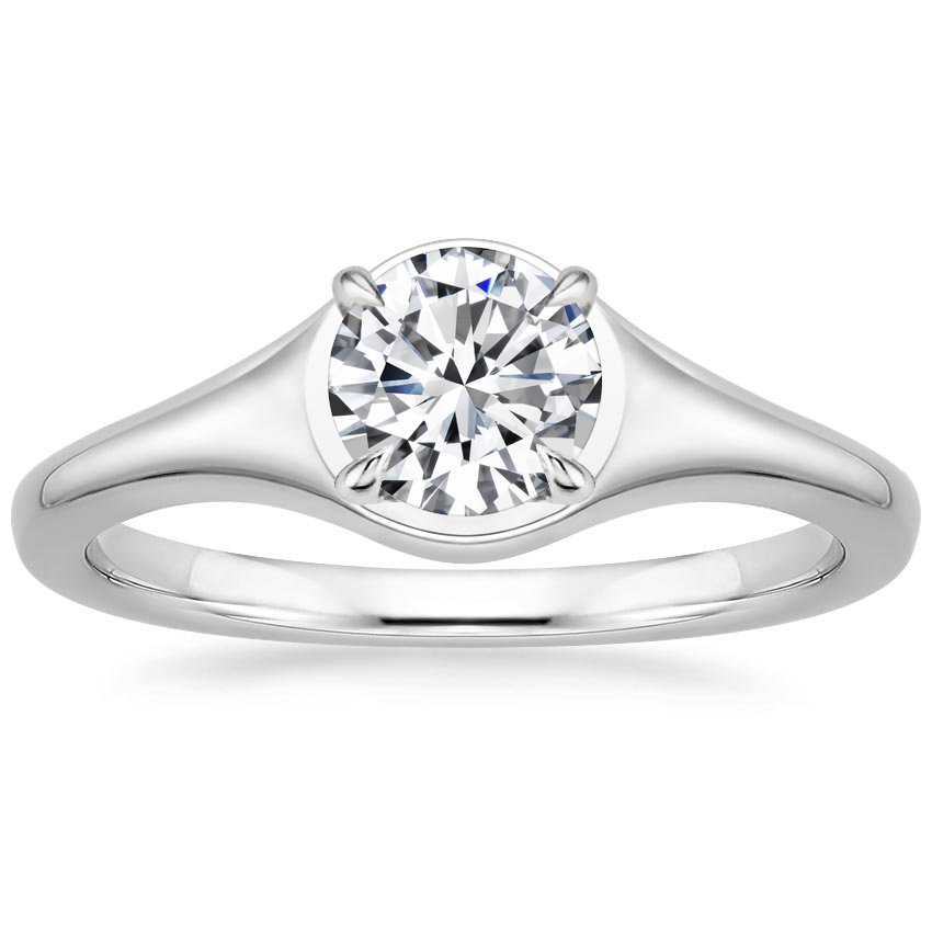 Round Signet Inspired Engagement Ring 