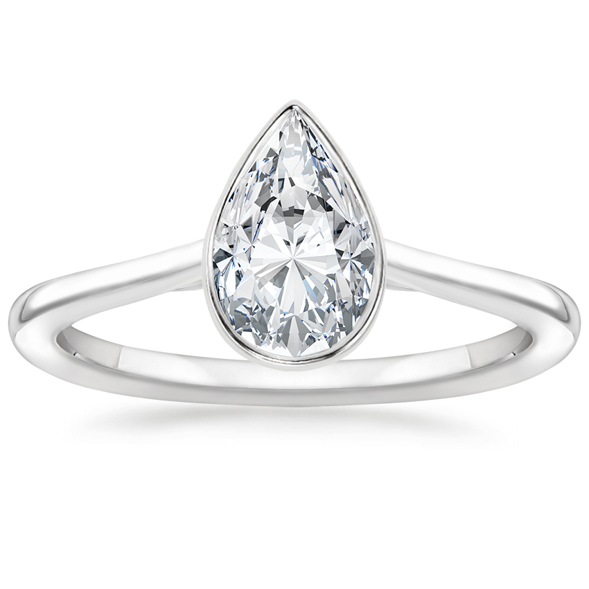 Platinum Petite Luna 1.5mm Bezel Ring, large top view