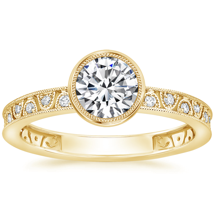 18K Yellow Gold Sinclair Art Deco Diamond Ring (1/6 ct. tw.), large top view