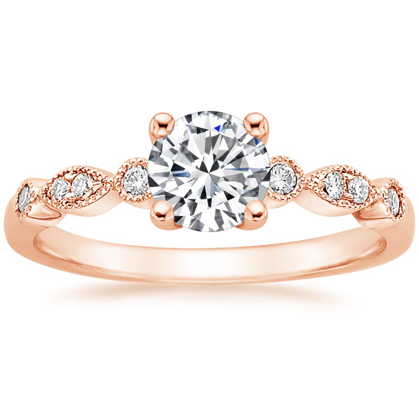 14K Rose Gold Tiara Diamond Ring (1/10 ct. tw.), large top view
