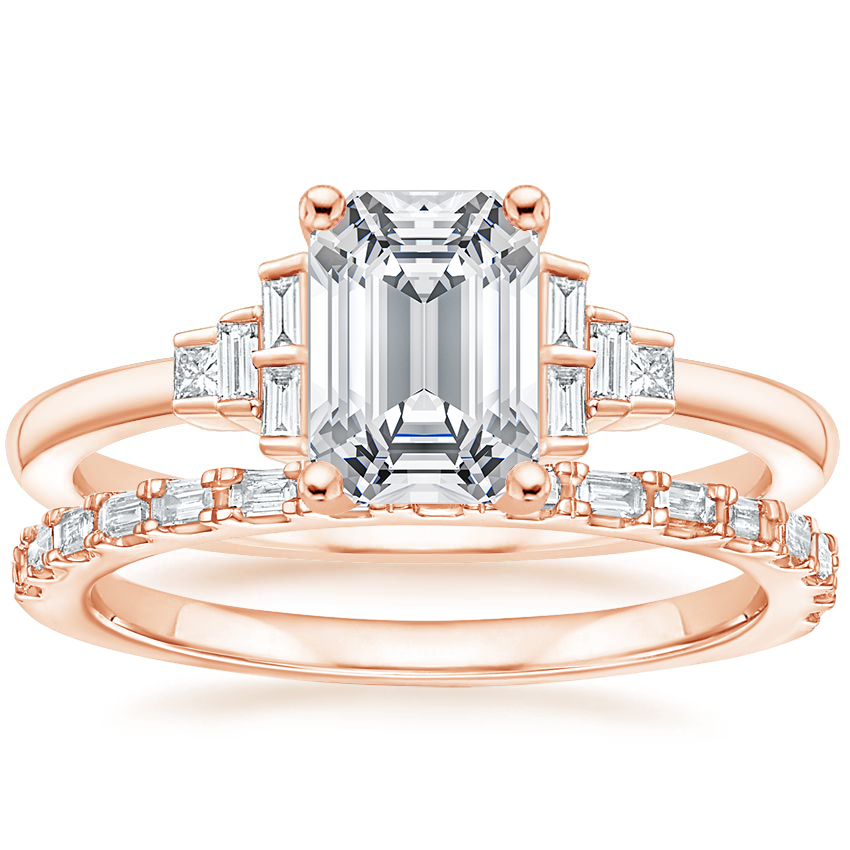 14K Rose Gold Mezzanine Diamond Ring with Delicate Gemma Diamond Ring ...