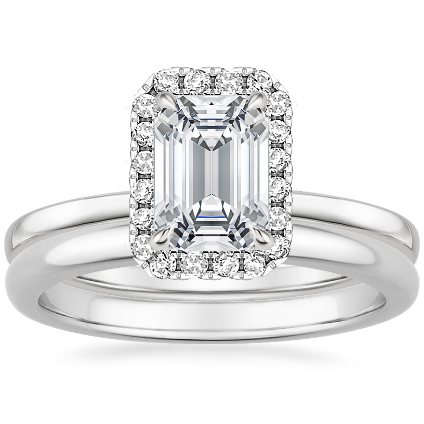 18K White Gold Vienna Diamond Ring with 2mm Comfort Fit Wedding Ring