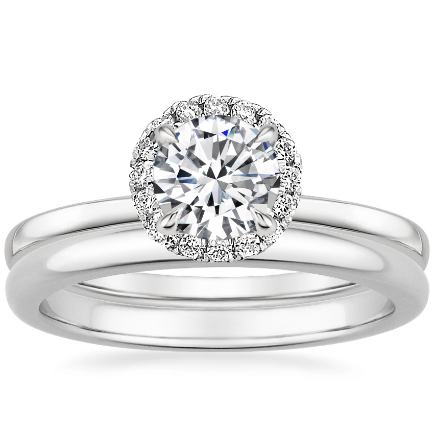 Platinum Vienna Diamond Ring with 2mm Comfort Fit Wedding Ring