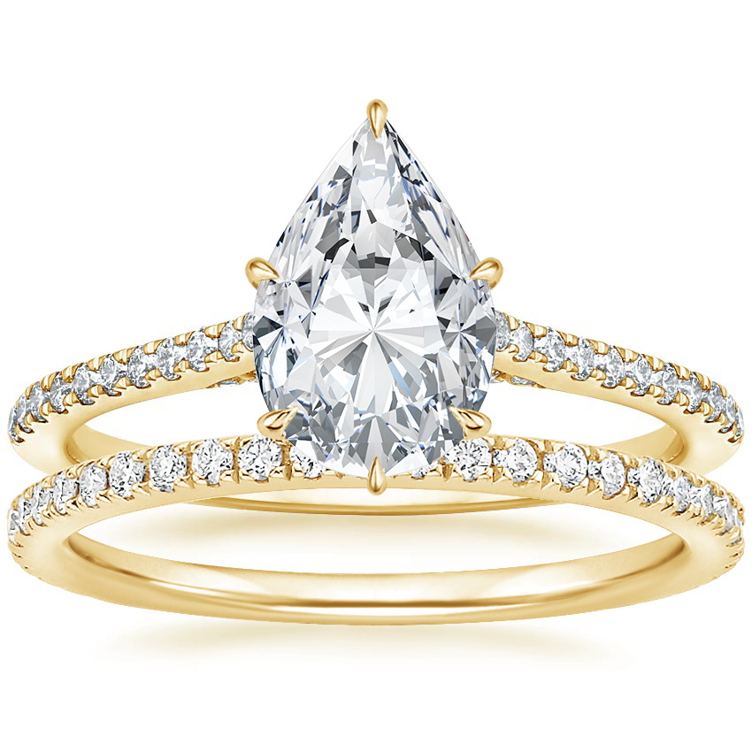 18K Yellow Gold Luxe Dawn Diamond Ring with Luxe Ballad Diamond Ring (1/4 ct. tw.)