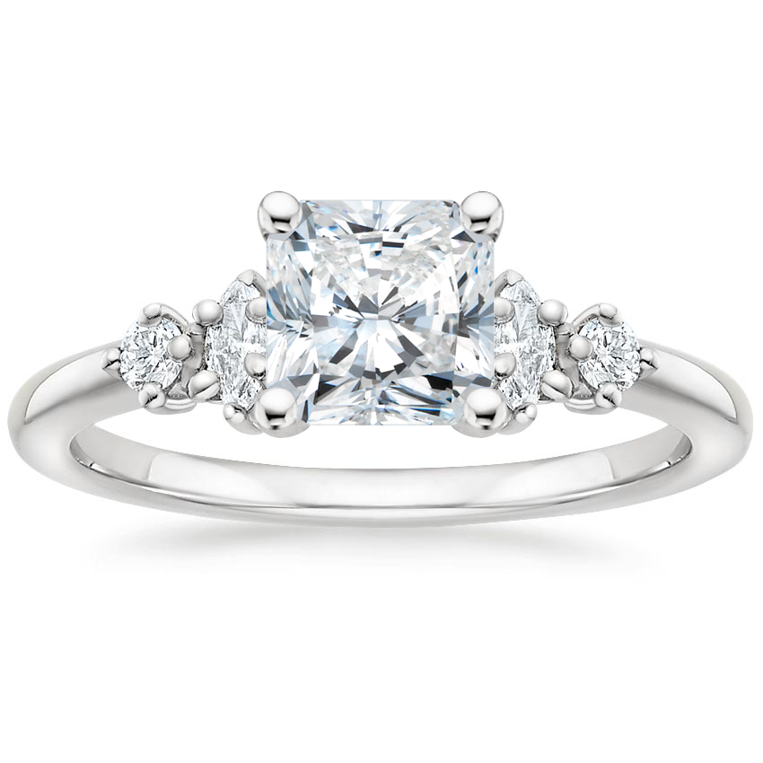 18K White Gold Miroir Diamond Ring, large top view