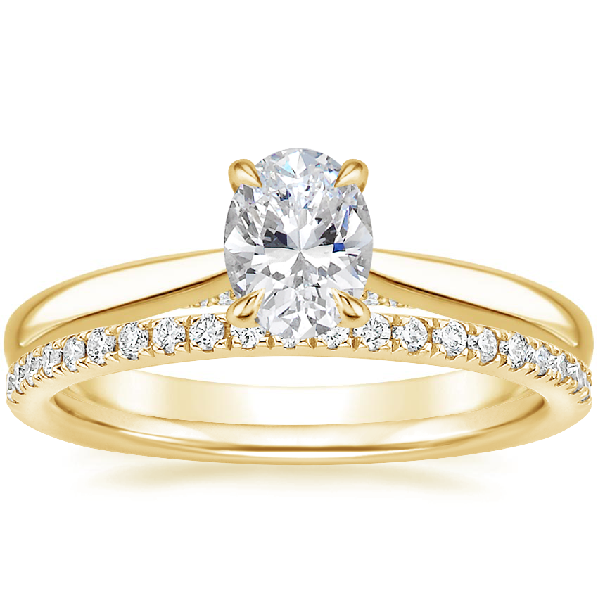 18K Yellow Gold Dawn Diamond Ring with Ballad Diamond Ring (1/6 ct. tw.)