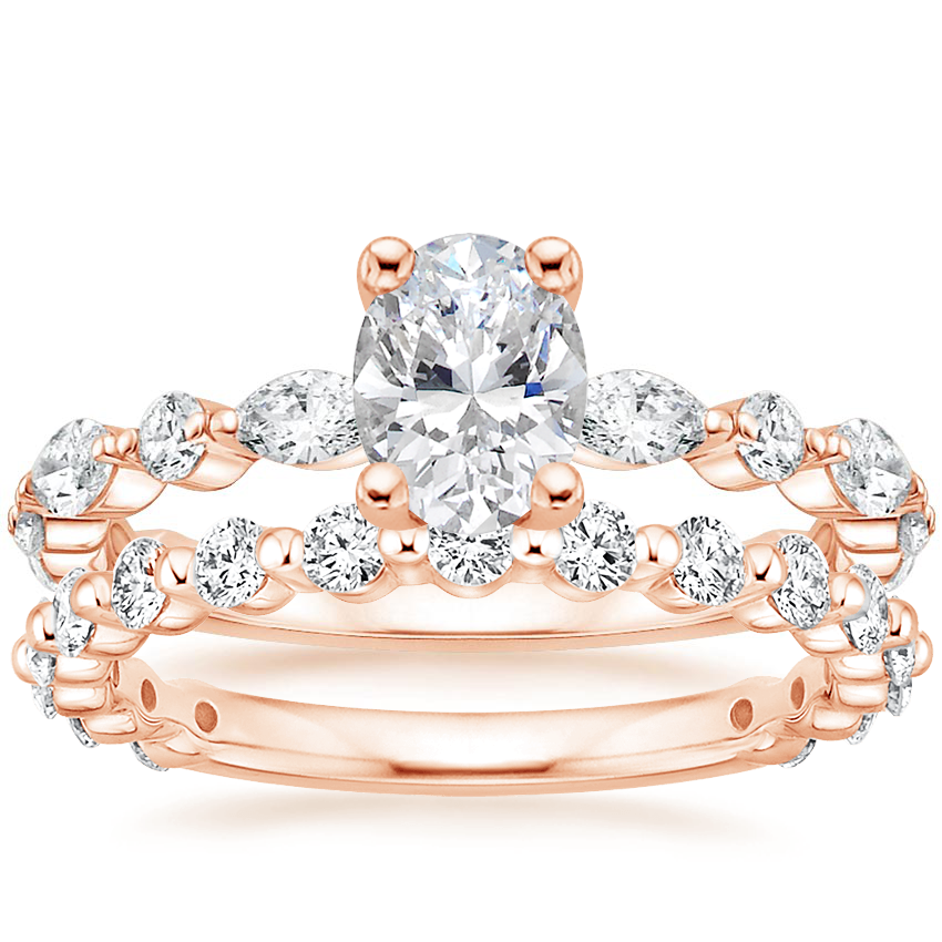 14k Rose Gold Luxe Versailles Diamond Ring 12 Ct Tw With Luxe Marseille Diamond Ring 12 0580