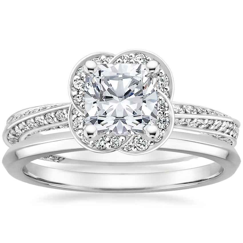 Platinum Azalea Diamond Ring (1/2 ct. tw.) with Hazel Ring