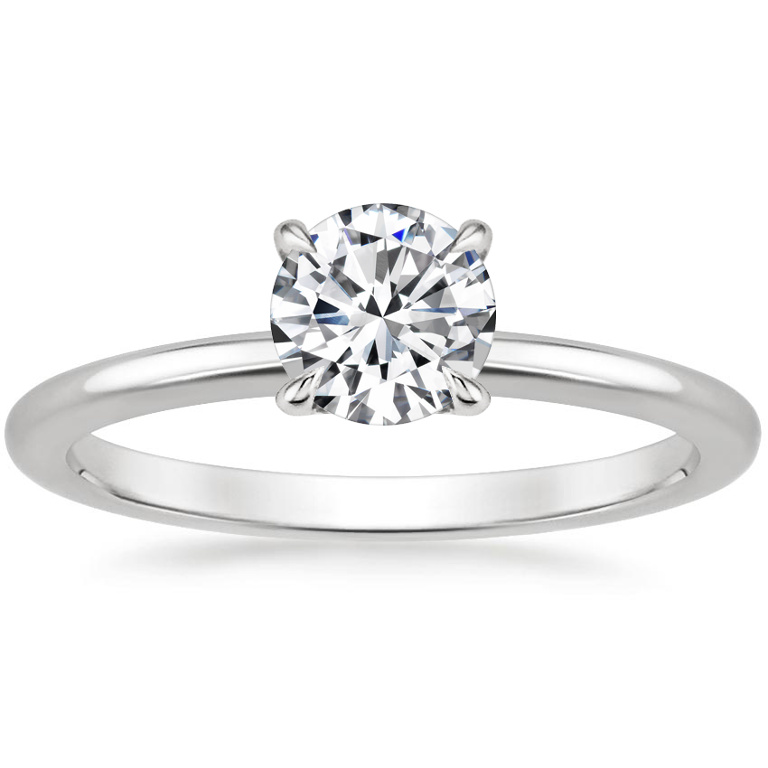 18K White Gold Petal Diamond Ring, large top view