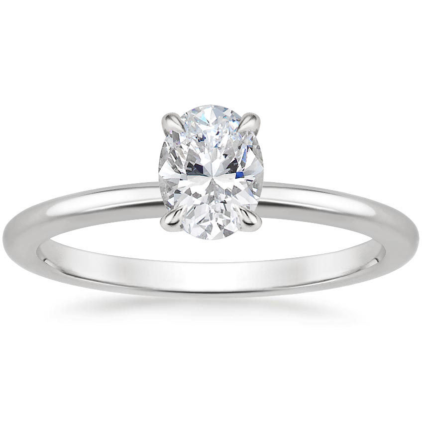 Platinum Petal 1.5mm Diamond Ring, large top view