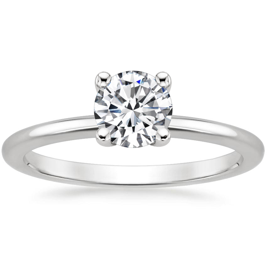 Platinum Perfect Fit 1.4mm Solitaire Ring, large top view