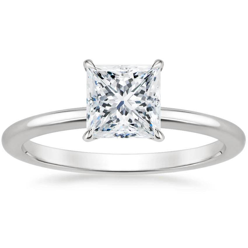18K White Gold Petal 1.5mm Diamond Ring, large top view