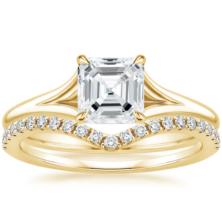18K Yellow Gold Reverie Ring with Flair Diamond Ring (1/6 ct. tw.)