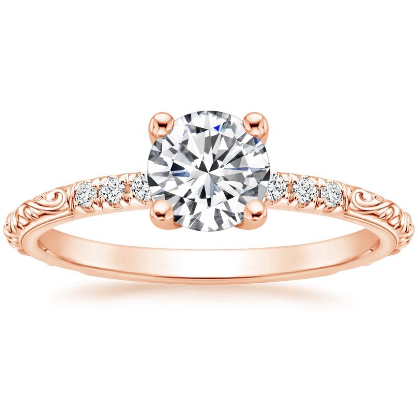 14K Rose Gold Adeline Diamond Ring, large top view